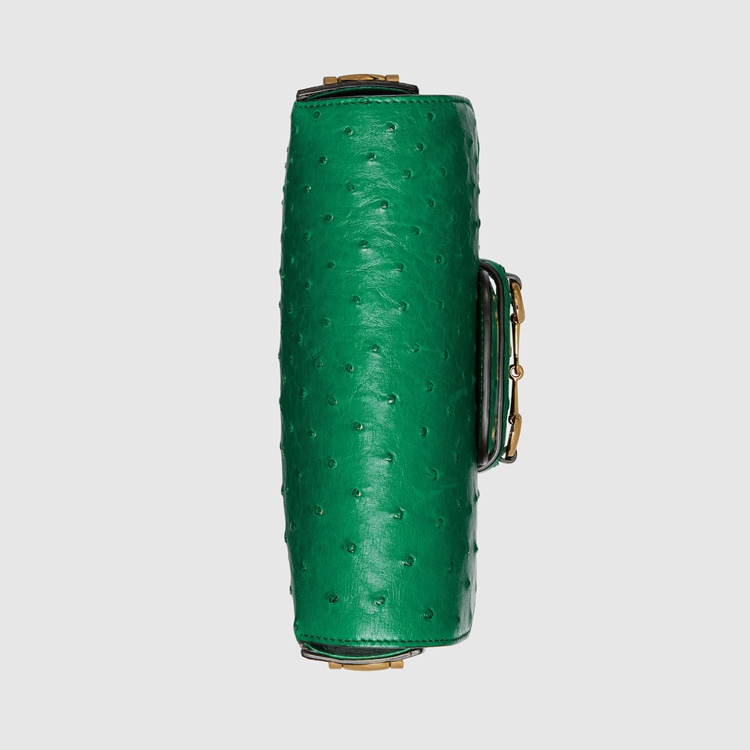 658574.EY0DG.3160.012.060.0000.Light Gucci Horsebit 1955 ostrich mini bag